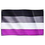 Runesol Asexual Flagge, 91x152cm, Fahne für Asexuelle, Pride Flagge, 4 Ösen, eine in jeder Ecke, LGBTQ+, Parade, Festival, Party, Karneval, Premium Flaggen für draußen und drinnen, satte Farben