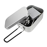 NAMOARLY 1 Set Zusammenklappbare Aluminium Lunchbox Lunchbox Aus Aluminiumlegierung Lunchbox Bento Hülle Lunchboxen Bento Lunchbox Reise Lunchbox Camping Zubehör