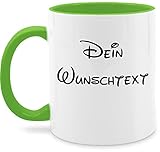 Tasse Tassen 325ml - Aufdruck selbst gestalten - Wunschtext I Geschenk mit eigenem Text personalisiert - 325 ml - Hellgrün - mug with name paartassen personalisierte custom glühweintassen