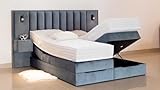PAARA Boxspringbett mit Nachttischen und Bettkasten, inkl. Matratze mit Topper, Modell Mailand K (Farbe und Härtegrad (H2 - H4) Frei Wählbar - Bitte Nach Bestellung Per Nachricht Mitteilen, 140x200)