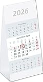 3-Monats-Aufstellkalender 2026 - 10,5x14,5 cm - 3 Monate auf 1 Seite - mit Kopftafel und Datumsschieber - Mehrmonatskalender - 980-0000