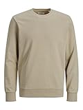 JACK & JONES Herren Jjeholmen Crew Neck Noos Sweatshirt, Crockery, L EU