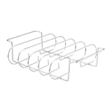 Zunetsutock Erweiterbares Grill-Rippengestell – robustes Edelstahl-Rippengestell zum Grillen und | passend für bis zu 6 Gestelle, spülmaschinenfest, wendbares Design für vielseitige Verwendung