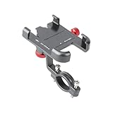RAGPUKMUAN Handyhalterung Fahrrad Fahrradtelefonhalter Aluminiumlegierung MTB Racks Motorradlenkerhalterung Rutschfester Clip Für Radfahren Handyhalter Motorrad(Titanium Color)