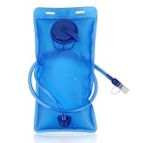 2L Trinkblase mit 100cm Schlauch | Auslaufsichere, Reißfeste Trinkblase für Rucksack | Trinksystem für Wandern, Radfahren, Outdoor Sport | Leicht & BPA-Frei