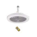 RIVNN Deckenventilator mit Fernbedienung und Licht 30W LED Lampenventilator Smart Silent Deckenventilator E27 Konvertersockel