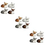 Vaguelly 12 STK simulierter Fuchs bürodeko büro Dekoration wheinachtsgeschenke chatot Plush Ornaments Plüschdekor Schlafzimmer-Schreibtisch-Ornament Plüschpuppe dekorative Tiere schmücken