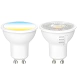 Cinsenten Gu10 LED-Lampen, Warmweiß/neutralweiß/kaltweiß Dimmbar, energiesparende Lampen, äquivalent zu 50W 60W Halogenglühbirnen, 120° Abstrahlwinkel, 230V (3CCT Dimbare 2 Stück)