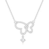 TempBeau Halskette Damen Gold Kette Silber - 14K Vergoldet Halsketten für Frauen, Weißgold Plattiert Damen Kette mit Zirkonia für Muttertag Geburtstag Jahrestag (A Silber)