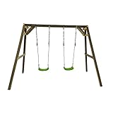 MASGAMES | Xylo Hollywoodschaukel | Quadratisch behandeltes Holz für den Außenbereich | 2-Sitzer | (flache Sitze)