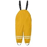 liangp Kleinkind Kinder Regen Latzhose Winddicht wasserdicht Matsch Strampler Nylon Winddicht Regenponcho Kinder Wasserdicht (1-Yellow, 1-3 Years)