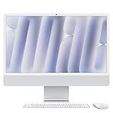 Apple iMac All-in-One Desktop-Computer mit M4 Chip mit 10 Core CPU und 10 Core GPU: 24' Retina Display, 16 GB gemeinsamer Arbeitsspeicher, 256 GB SSD Speicher, passendes Zubehör; Silber