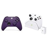 Xbox Wireless Controller - Astral Purple+Venom Ladestation mit wiederaufladbarem Akku – Weiß Series X & S One