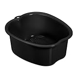 Relaxdays Fußbadewanne, Wanne für Fußbad, Kunststoff, Fußwanne für Fußpflege & Wellness, HxBxT: 15 x 33 x 38 cm, schwarz