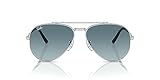 Ray-Ban Unisex Rb3625 Nuevo Aviador Sonnenbrille, Blau/Grau (Blue Gradient Grey)