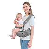 IULONEE Tragetuch Babytrage Neugeborene Ab Geburt Hüfttrage Kleinkind Trage Hüftsitzträger Ergonomischer Tragehilfe Babytrage Baby Hüftsitz Tragehilfe Für Neugeborene (Dunkelgrau)