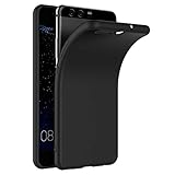 COPHONE Hülle kompatibel mit Huawei P10, Schwarz Silikon Schutzhülle für Huawei P10 Case TPU Bumper Huawei P10 Handyhülle