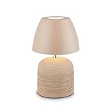 BRILONER - LED Tischlampe kabellos IP44 mit Touch, dimmbar, Keramikfuß, Nachttischlampe, Leselampe, LED Lampe, Dekolampe, Tischleuchte, Akkulampe, Outdoor Lampe, 13,5x22 cm, Beige
