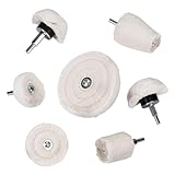 Yaoliucp 7pcs Polierrad Buffing Rad Pad Mop Kit Randpolierbefestigungsbohrmaschine Polierrad Polierpolier für Krümmer Aluminium Edelstahl Chrom usw., Poliermop für Bohrer