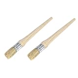 Alipis 2 Stück Teiliges Runde Ölmalpinsel mit Ergonomischem Holzgriff Glatter Farbaufnahme Leicht und Komfortabel für Haushalt und Professionelle Malerei