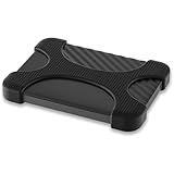 Lacdo Silikon Tragetasche Festplattentasche für Seagate Portable, WD Elements/My Passport, Toshiba Canvio Basics/Flex Portable Externe Festplatte 3TB 4TB 5TB 6TB 2.5 Zoll HDD Schutzstoßfest, Schwarz