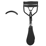 Professionelle Wimpernzange - 2 Farben Edelstahl Mit Silikon Ring Pad - Passend für Verschiedene Wimpern - Schwarz