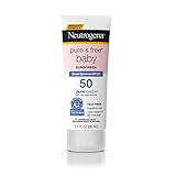 Neutrogena Pure & Baby Mineral Sonnenschutzlotion mit breitem Spektrum LSF 50 und Zinkoxid, wasserfest, hypoallergen und rissfreier Baby-Sonnenschutz, 3 oz (Packung mit