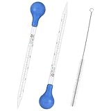 2 Stück Pipette, Glaspipette Pipette 10ml Glas Pipette, Messpipetten Mit Bürsten, Pipetten, Tropfpipette für Labor Lebensmittel Forschung Medizin Schule