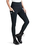 NAVISKIN Damen Reitleggings Silikon-Vollbesatz Reithose Silikongrip Vollbesatzreithose Handytasche Schwarz Größe L