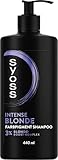Syoss Shampoo Intense Blond Farbpigment Shampoo (440 ml), Haarshampoo für blondes, graues und gesträhntes Haar, neutralisiert Gelbstich ab der ersten Anwendung, Formel mit 3% Blonde-Boost-Komplex