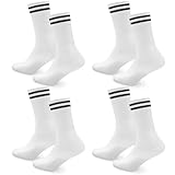 Socken Herren Damen Sportsocken 4 paar Tennissocken Schwarz Lange Baumwollsocken Weiß Laufsocken Arbeitssocken weiss