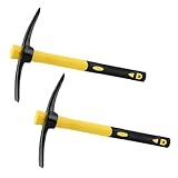 ZEONHEI 2 Stück Spitzhacke Groß Garten Pickaxe mit Stahl Geschmiedetem Kopf und Kunststoffbeschichteter Fiberglas-Griff (38cm), Kreuzhacke Robust Flachhacke Kombihacke Ideal für Gartenarbeit Camping