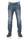 TOM TAILOR Herren Slim Jeanshose 1/1 Josh Regular, Blau (mid stone wash denim 1052) Gr. W30/L36 (Herstellergröße: 30)