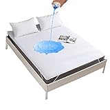 Aimtton Wasserdichter Matratzenschoner 90x200cm Baumwolle wasserdichte Matratzenauflage Inkontinenzunterlage waschbar Nässeschutz atmungsaktiv (Oeko-TEX® Standard 100)