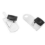 Fackelmann Dick-/Dünnschneider mit Restehalter, Gemüseschneider mit zweiseitiger Edelstahl-Klinge & Gemüsehobel mit Restehalter, Gemüseschneider mit 2 Edelstahl-Klingen, hochwertiger Gurkenhobel