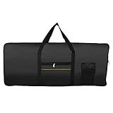 moonship Keyboard Tasche | Tragbare Tasche Für Keyboard 61 Tasten - Tasche Aus Wasserdichtes Oxford Tuch Für Tastatur Mit 61 Tasten Elektrisches Klavier, E-Piano-Tasche Mit Gelbem Streifen, Schwarz