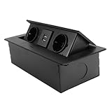 Operitacx Versenkbare USB Steckdose mit Dämpfung für Konferenztische Schwarz Pop Up Steckerdose für Einfache Installation und Direkten Geeignet für Stecker