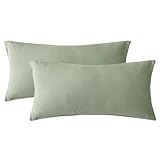 SOULFUL Doppelte Muslin Kissenbezug 40x80 Baumwolle, Lakritzgrün