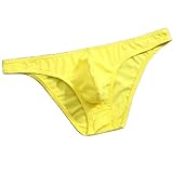 ALANZE Herren-Slips, Atmungsaktive Unterwäsche, Herren-Badeanzug, Herren-Bikini-Unterwäsche-Slips,Gelb,XL