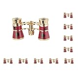 10 Set Opernbrillen Optische Ferngläser Objektiv Theater Griff Teleskop Sichtwerkzeug Zart Mehrzweck-Camping Frauen Gepunktete Rot Kette