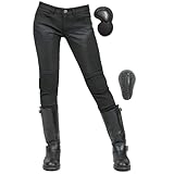 HOMDECR Damen Slim Fit Motorrad Jeans Mit Protektoren Knie Und Hüftprotektoren Stretch Slim Fit Denim Motorradhose Cargo Motorradjeans Schutzhose Biker Pants (XL)