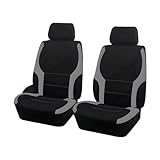 JNNJ 4 Stück Autositzbezüge Kompletter Satz, Mesh Vorderseite Autositzabdeckungen, Airbag-kompatibler Autositzabdeckungen, Ideale Passform & Perfekter Schutz Für Autositze(Grau)
