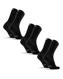 DANISH ENDURANCE Premium Merino Socken mit Knopfsystem, Wollsocken, Atmungsaktiv, Herren & Damen, Unisex (3|5 Paar), Schwarz, 43-47