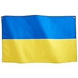 Runesol Ukraine Nationalflagge 3x5, 91x152cm, Прапор України 4 Ösen, Messingöse In Jeder Ecke, Ukrainische Flagge, Premium-Flaggen, Innen, Außen, Olympische Spiele, Euro