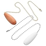 IWOWHERO 2 Stück Zugkettenverlängerung aus Holz für Deckenventilatoren und Lampen Verlängerungskette mit Kugelgelenk Naturfarbene Zugkette für Schlafzimmer und Essbereich