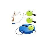 WOKICOR Tennis-Trainer Tennistrainer Set Trainer Baseboard Set mit 2 Rebound Ball, Selbststudium Übungs-Trainingswerkzeug Tennistrainingsausrüstung für Solotraining Erwachsener (Blau)