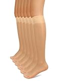 Loiluliy 6 Paar Kniestrümpfe Damen 15 DEN Nylonstrümpfe Damen Ultra Transparente Nylonstrümpfe Reißfest Druckfreier Nylon Socken Seidig Glänzend Fein Feinstrümpfe Damen