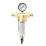 Cozyel Rückspülfilter Wasserfilter 3/4 Zoll DN20 Ausspülbarer Feinfilter Wasser Vorfilter Sedimentfilter mit Manometer, Wasserhahn Ersatzfilter zur Trinkwasser, Brunnenwasserschlauch Filterkombination