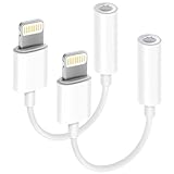 [2PC] Apple Kopfhöreradapter für iPhone 14 Pro Dongle auf 3,5mm Klinke iPhone Adapter kopfhörer Aux Audioanschluss Kopfhörersplitter Kompatibel für iPhone 14 13 12 12 Pro Max 11 XS XR XS Max 7 8 Plus