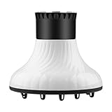 cfpqv Haardiffusor-Aufsatz, Leichter Diffusor für lockige Haartrockner, 3,8 cm und 6 cm, Verstellbarer Diffusor für Lockenwickler, Föhn-Diffusor für krauses, lockiges Haar, A (White, One Size)
